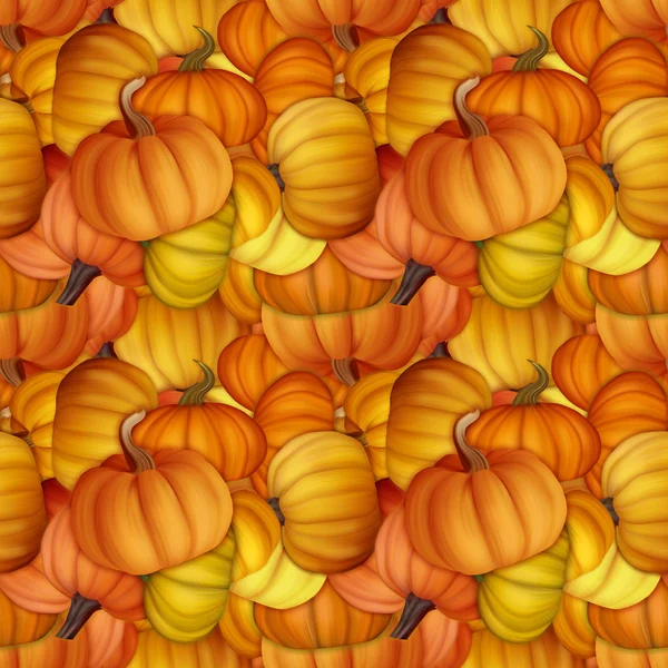 Funny and fresh autumn seamless pattern with pumpkins. — Stock Photo, Image