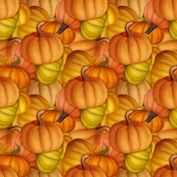 Funny and fresh autumn seamless pattern with pumpkins. — Stock Photo, Image