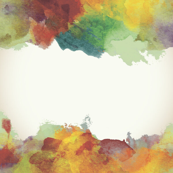 Autumn Paper Watercolor Backdrop with colorful blobs