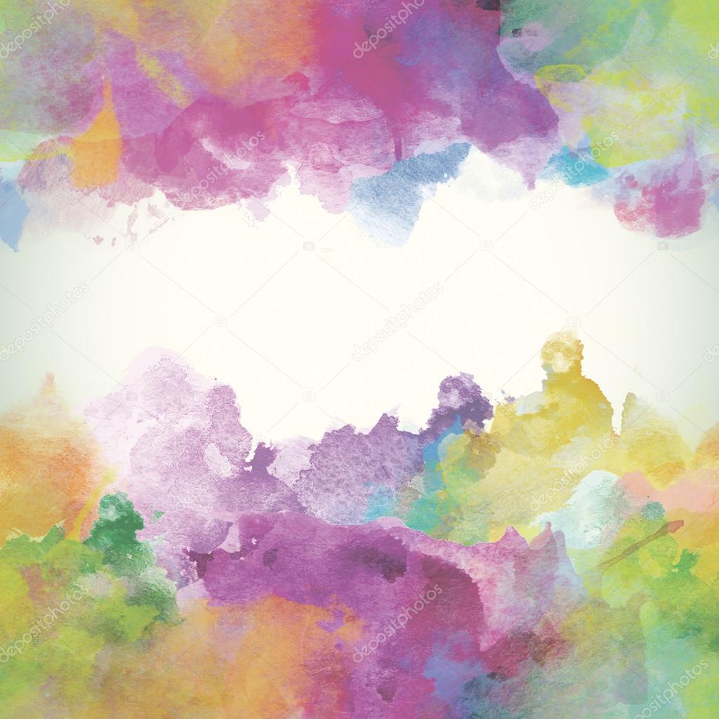 Summer Paper Watercolor Backdrop with colorful blobs