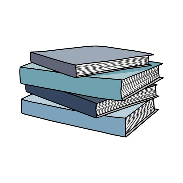 Stapel Kleurrijke Boeken Handgetekende Illustratie Schetsstijl Vectorillustratie — Stockvector