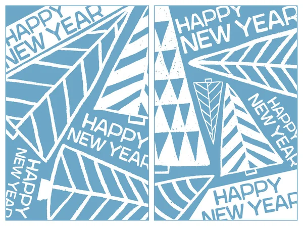Feliz Ano Novo Cartão Saudação Modelo Cartão Postal Com Decorações Ilustração De Bancos De Imagens