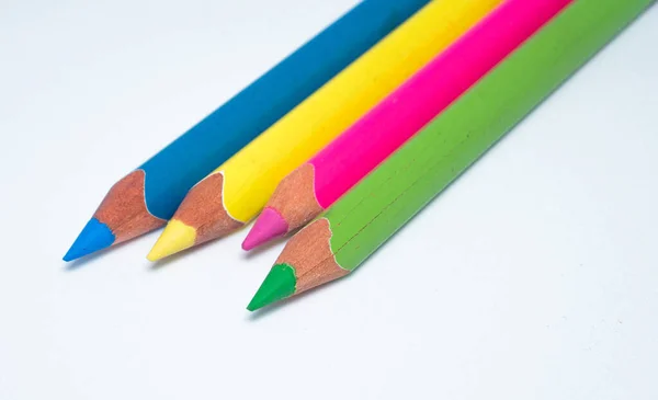 Colorful Pencils White Background — Stock Photo, Image