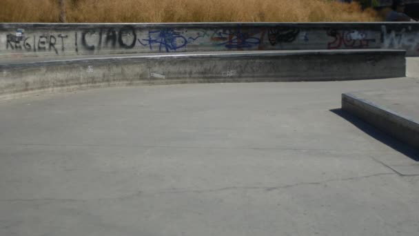 Giovane maschio estremo skateboard nel parco — Video Stock