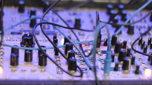 Analog modular audio system in recording studio — Stock Video