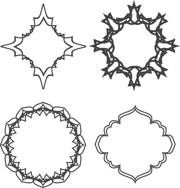 Conjunto de marcos ornamentales gráficos — Vector de stock
