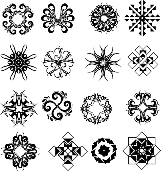 Gran conjunto negro de marcos ornamentales gráficos — Archivo Imágenes Vectoriales