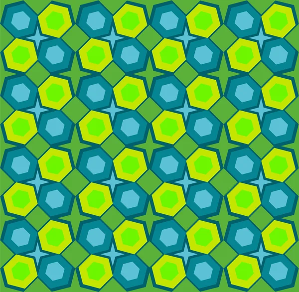 Gröna vektor seamless mönster av hexagoner — Stock vektor