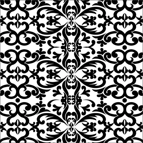 Monogramme d'ornement noir Modèle de papier peint — Image vectorielle