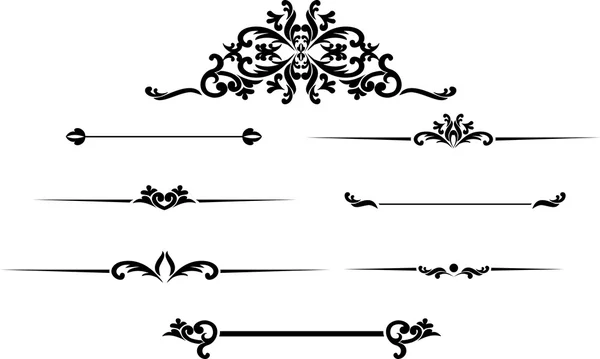 Set di cornici vintage nere disegnate a mano per la decorazione del testo in vettore — Vettoriale Stock