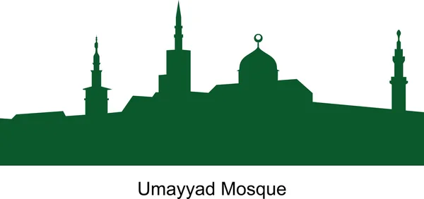 La mezquita omeya. Siria. Color verde — Vector de stock