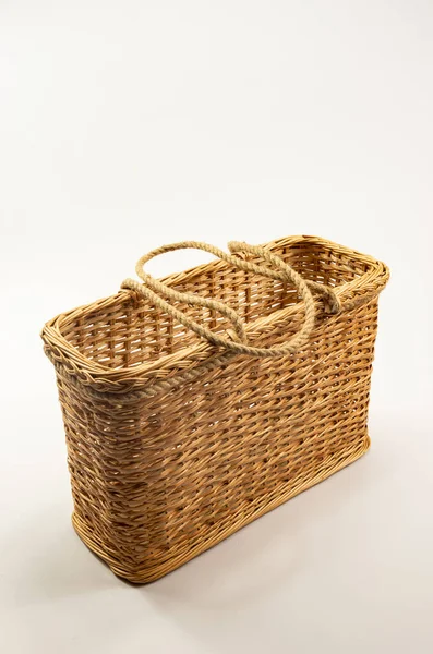 Master Handmade Wicker Basket Bag Good Work — Stock Photo, Image