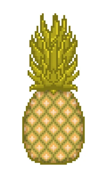 Pixel konst ananas ikonen — Stock vektor