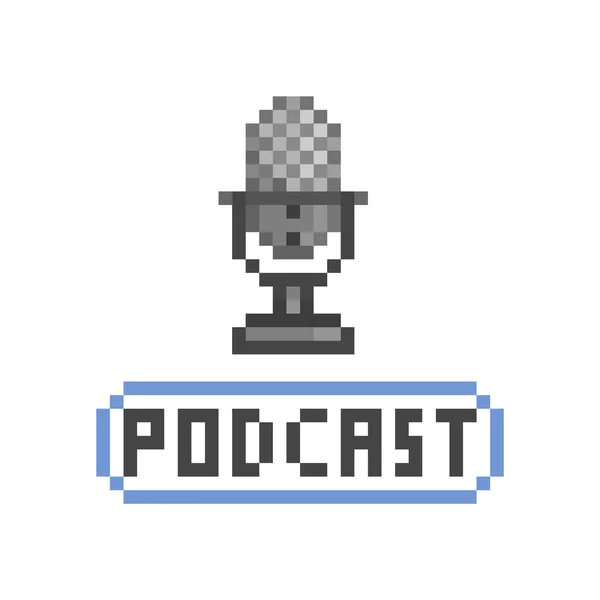 Microphone Podcast Noir Icône Pixel Art Bits Isolée Sur Fond Graphismes Vectoriels