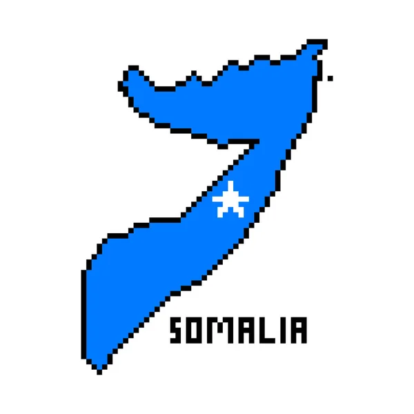 Federativní Republika Somálsko Bit Pixel Umění Africké Země Mapa Vlajkou — Stockový vektor