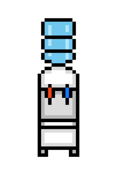 Пляшковий Дозатор Гарячої Холодної Води Піксельна Іконка Мистецтва Ізольовані Білому — стоковий вектор