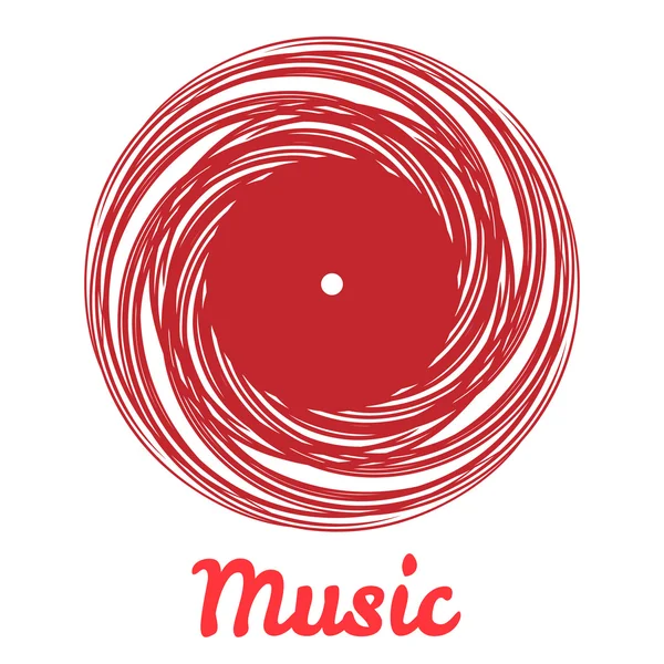 Stilize tek renkli şeyler karaladı müzik vinil plak logo şablonu