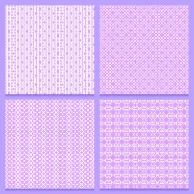 Beyaz dantel doku ile dört Dikişsiz desen üzerinde pembe ba ayarla