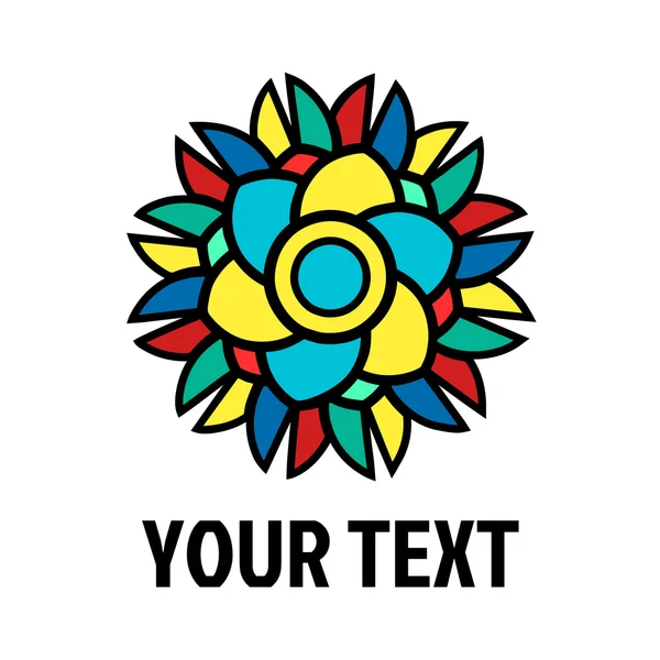 Renkli vitray pencere çiçek logo Stok Vektör