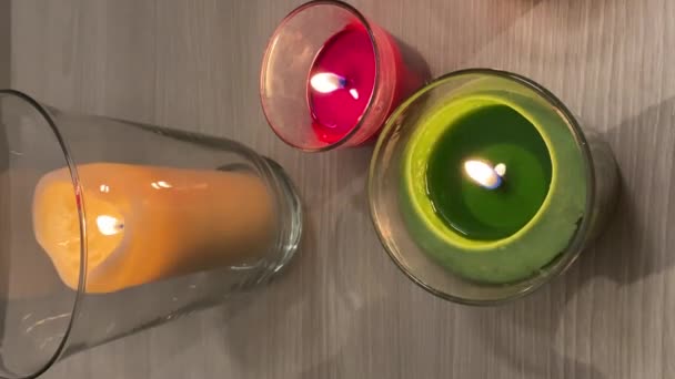 一套彩色蜡烛 — 图库视频影像