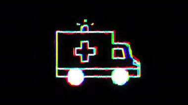 Ambulans simgesinin arıza efekti canlandırması.