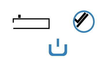 Üç basit soyut simge seti izole edildi