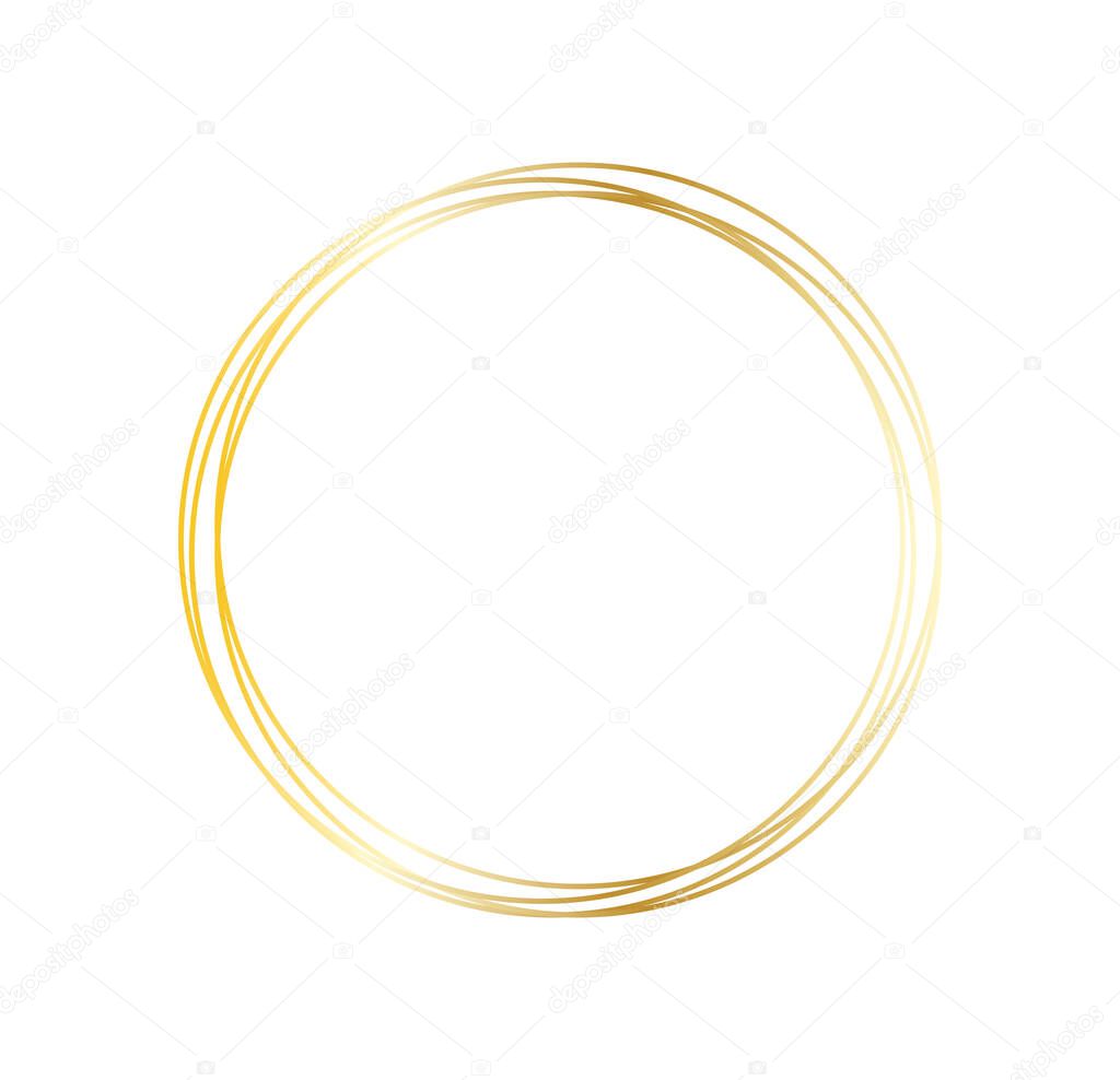 modern golden frame icon isolated on white background