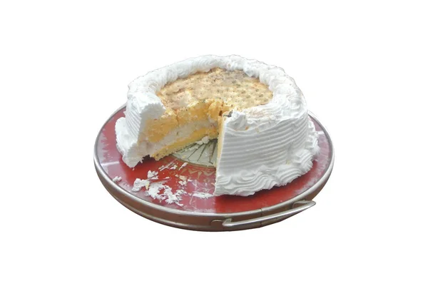 Kuchen Auf Einem Teller — Stockfoto