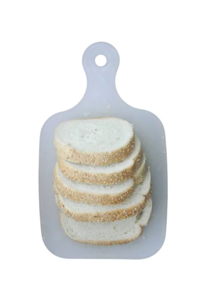 Plátky Chleba Izolované Bílém Pozadí — Stock fotografie