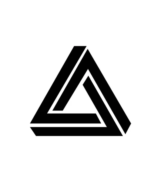 Logo Triangle Abstrait Noir Isolé Sur Fond Blanc — Image vectorielle