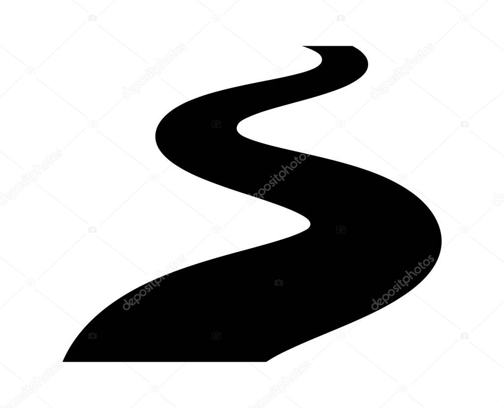 black road icon isolated on white background