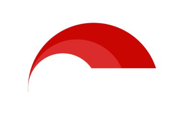 Beyaz arkaplanda kırmızı gökkuşağı simgesi izole edildi