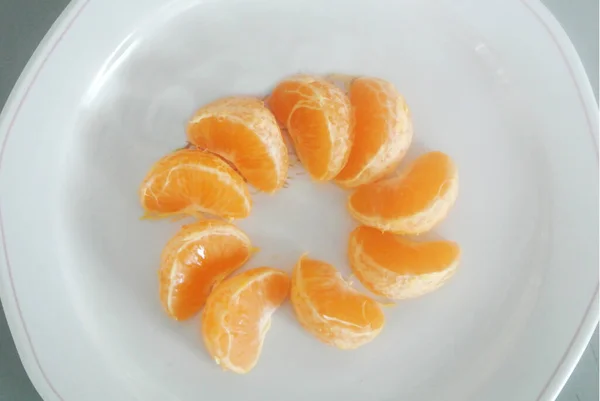 Sada Pomerančů Bílém Pozadí — Stock fotografie