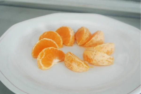 Set Sinaasappels Witte Achtergrond — Stockfoto