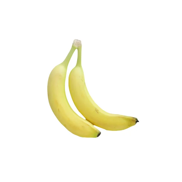 Amarelo Fresco Maduro Bananas Isolado Fundo Branco — Fotografia de Stock