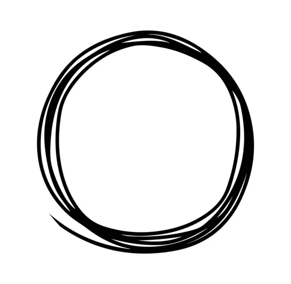 Černý Kruh Linií Izolovaných Bílém Pozadí — Stockový vektor