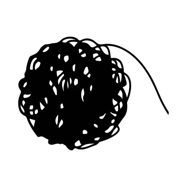 Schwarzer Schnurball Isoliert Auf Weißem Hintergrund — Stockvektor