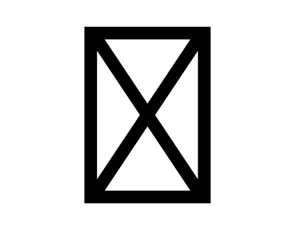在白色背景上孤立的黑色X字母图标 — 图库矢量图片