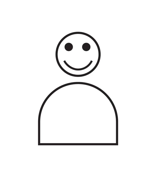 Benutzer Smiley Symbol Auf Weiß — Stockvektor