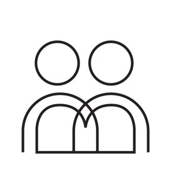 beyaz üzerine siyah simge insanlar