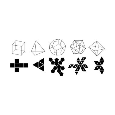 Beyaz üzerine geometrik şekiller