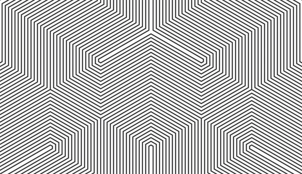 Vecteur de motif trilatéral vintage sans couture noir et blanc op art lines — Image vectorielle