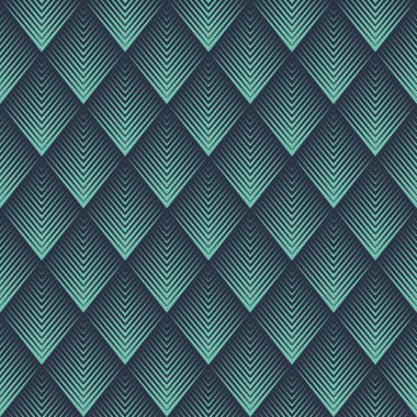 Sorunsuz neon mavi op sanat rhombic chevron karışımı tasarlamak vektör