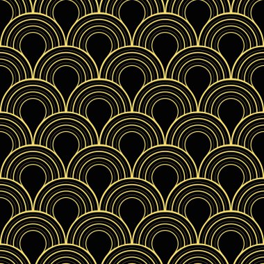 Sorunsuz siyah ve altın art deco yirmili vintage tasarlamak vektör