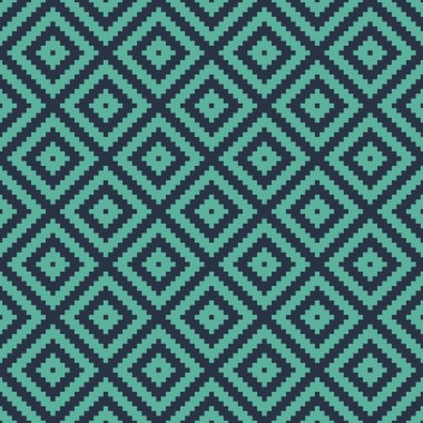 Sorunsuz neon mavi op sanat etnik piksel kabile Tekstil tasarlamak vektör