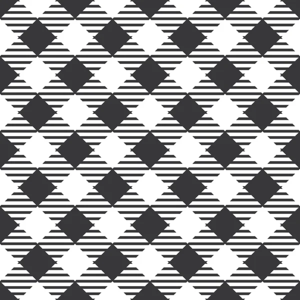 Vecteur de motif de mode à carreaux basique noir et blanc sans couture — Image vectorielle