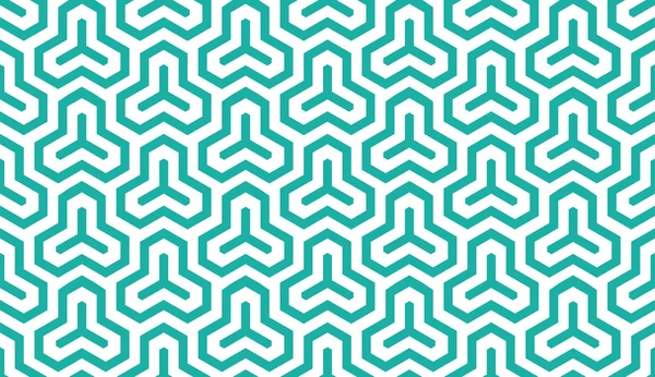 Menthe sans couture et symétrie hexagonale isométrique blanche vecteur de motif médiéval — Image vectorielle