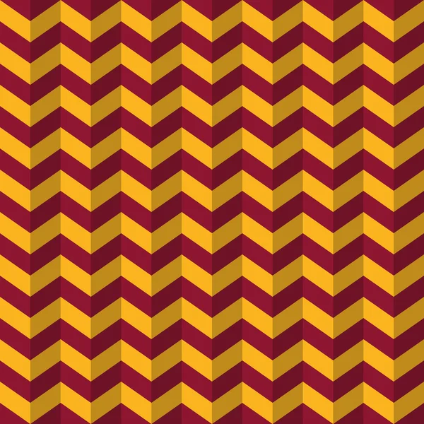 Luxe sans couture vineux rouge et jaune chevron op art 3d illusion zigzag motif vecteur — Image vectorielle