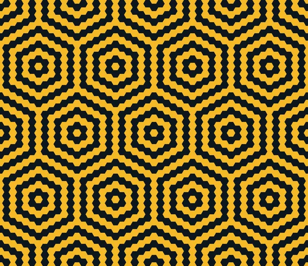 Tuiles hexagonales orange néon sans couture motif ethnique vecteur — Image vectorielle