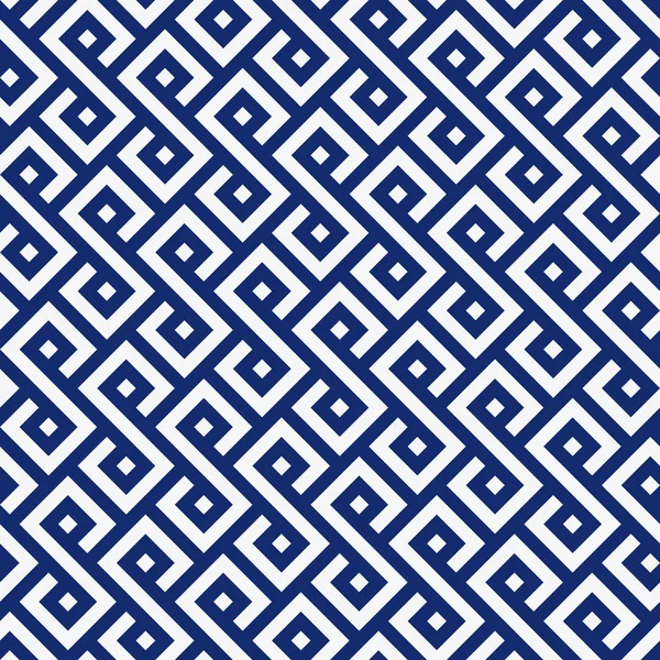 Sömlös porslin indigo blå och vita fyrkantiga etniska mönster vektor — Stock vektor